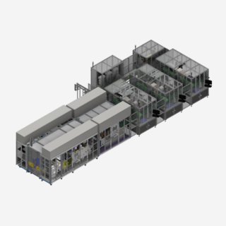 Square cell cutting and stacking integrated machine