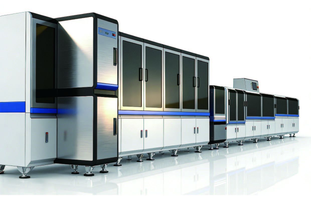 Cylindrical Assembly Line - Cleaning & Film Wrapping Machine